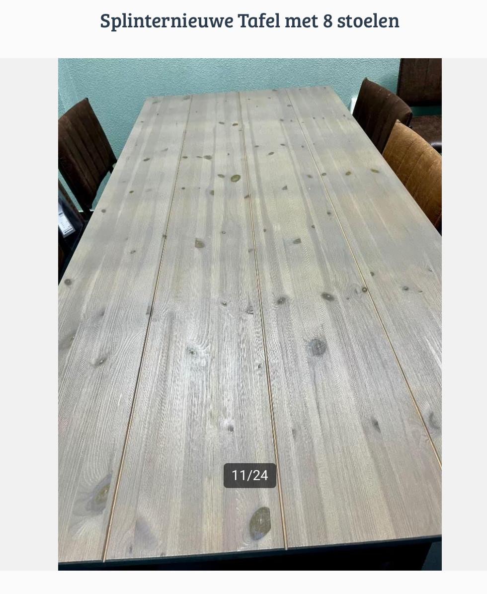 Nieuwe tafel met 8 stoelen