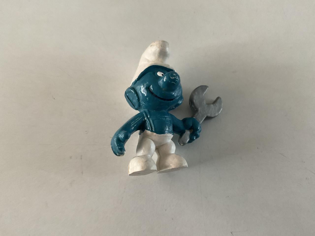 Verschillende Smurfen. Merk: Schleich/Peyo.  Rubber.  Hoogte: +/- 5 cm.
