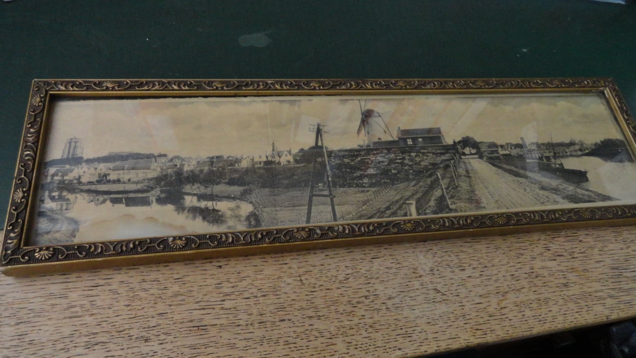Zierikzee -Panorama van Zierikzee vanaf Den Havendijk. ± 1900 – ingelijst!