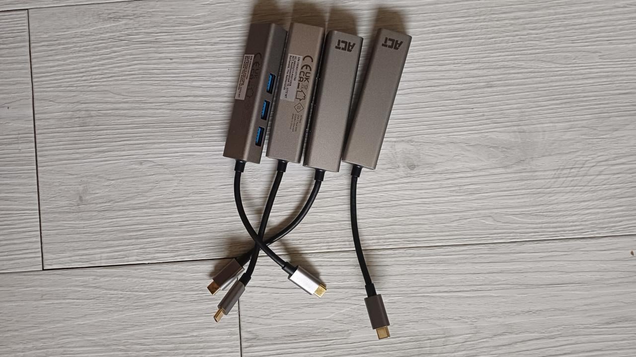 ACT USB-C 3-poorts hub met ethernet
