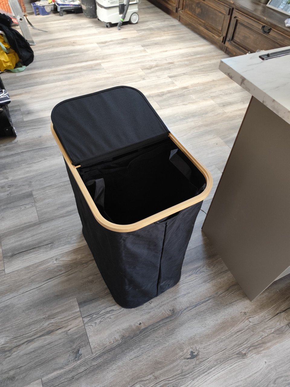 Wasmand 2 vakken zwart