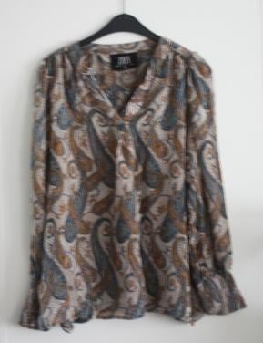 Blouse shirt bruin blauw maat m