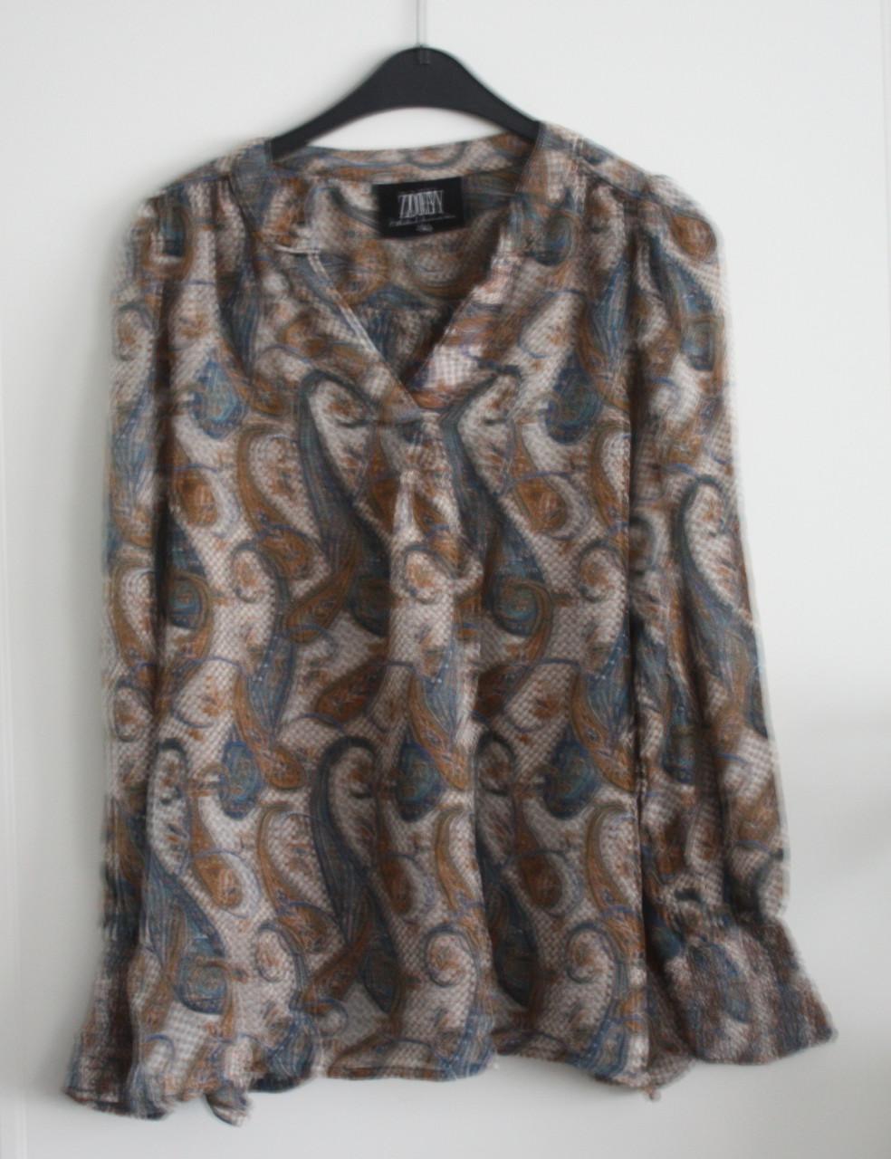 Blouse shirt bruin blauw maat m