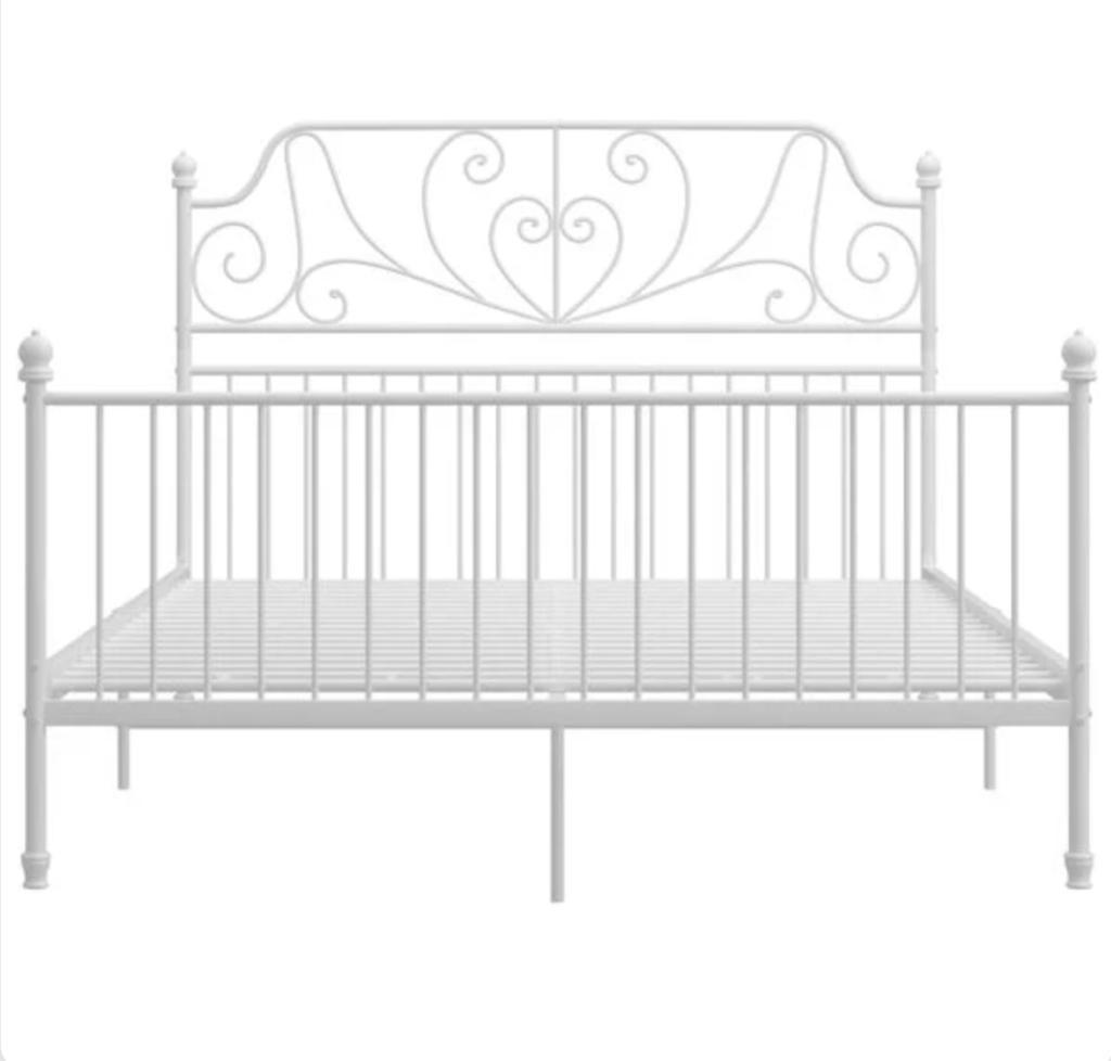 VidaXL Bedframe metaal wit 140x200 cm