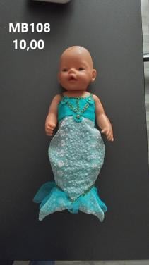 Poppenkleertjes baby born. Set zeemeermin. Opbrengst KiKa.