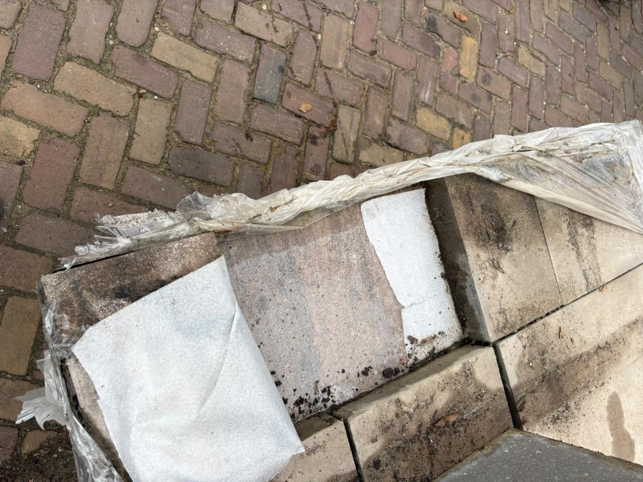 Partij wildverband betontegels Marmo Mocca  6 cm dik