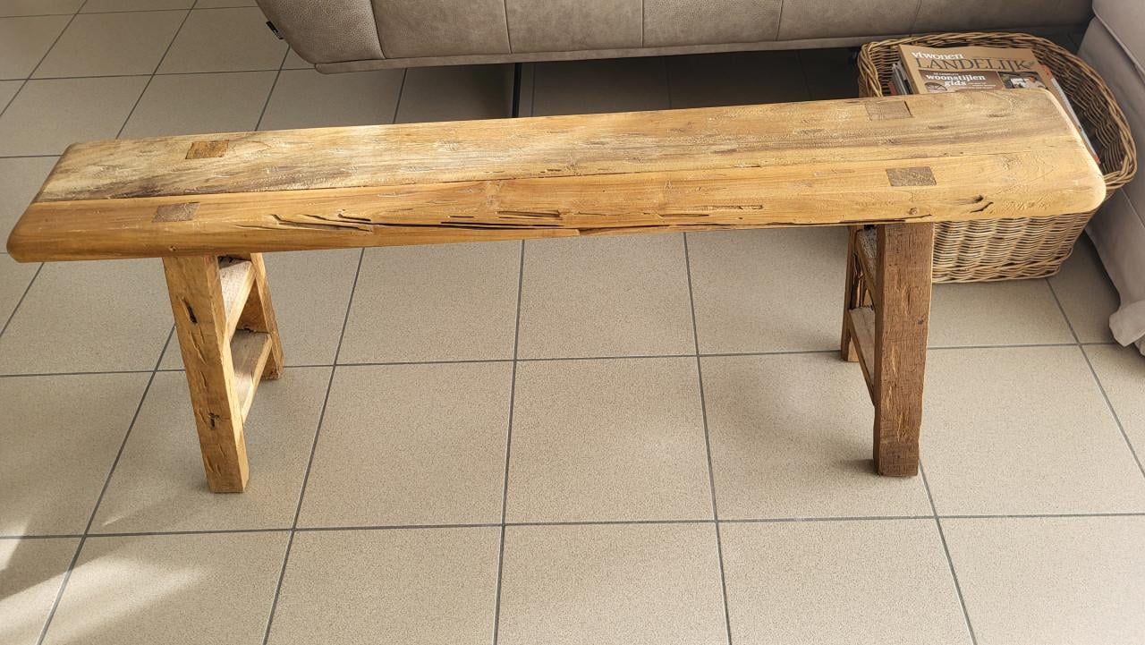 Houten bankje landelijk rustiek