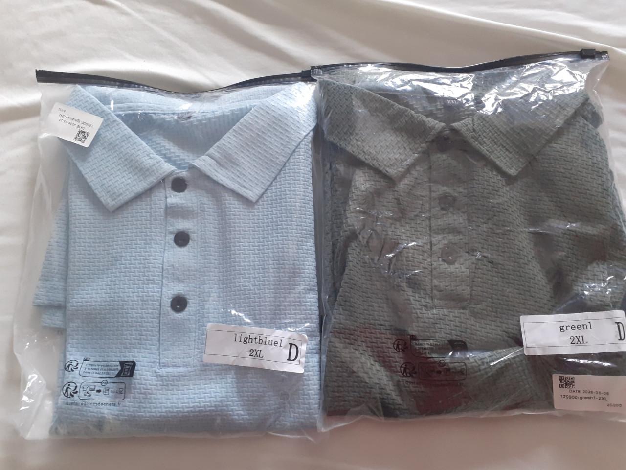 2 nieuwe luchtige polo s  olijfgroen en zee blauw xxl