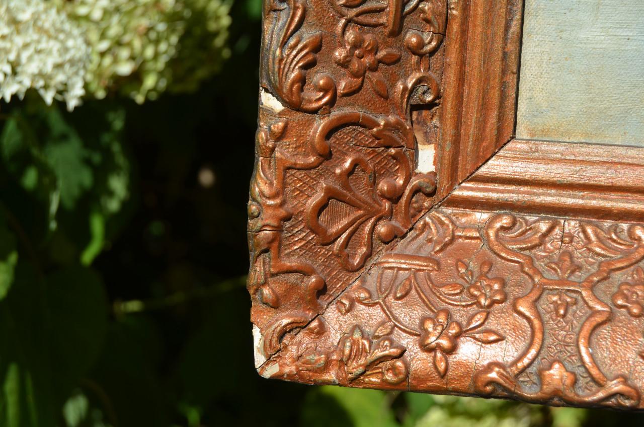 Nog een bootje in rivierlandschap, gesigneerd