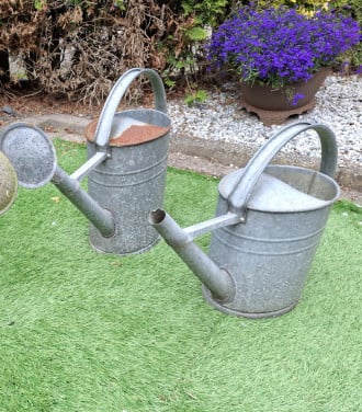 Twee zinken gieters