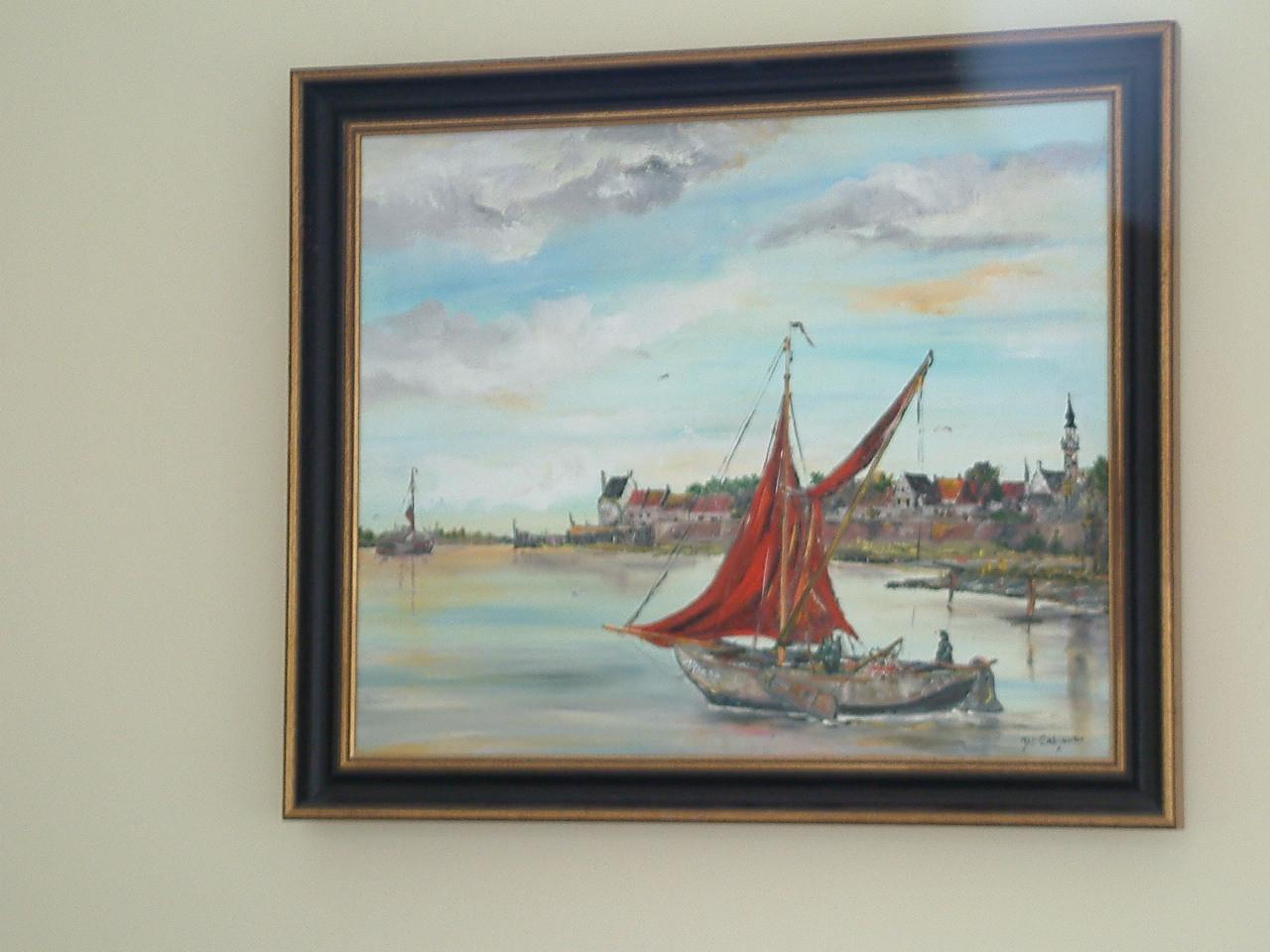 Div schilderijen  oude  zeil visserij met Veere -Vlissingen  Jac Caljouw