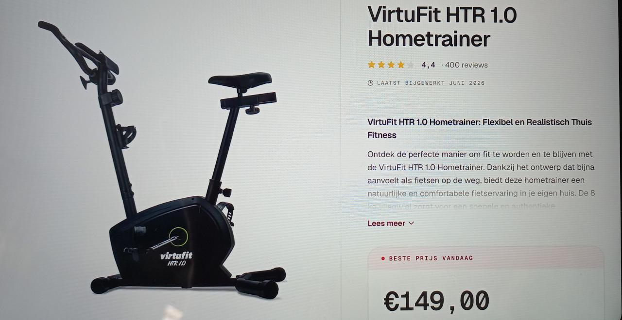 Als nieuwe hometrainer nieuwprijs 149 €
