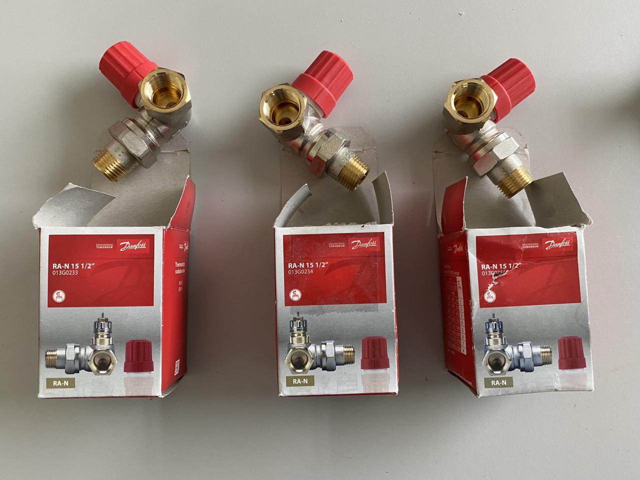 Danfoss thermostatische kranen voor radiator. Nieuw en gebruikt.