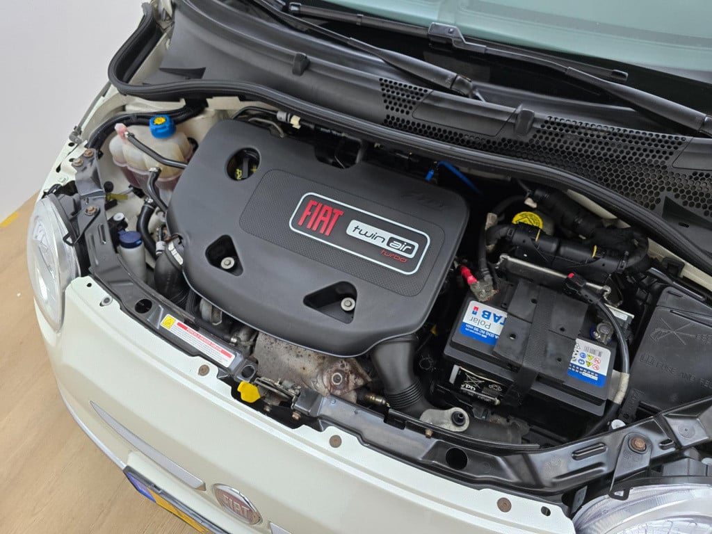 Fiat 500 twinair met panoramadak en unieke parelmoerkleur | tweedehands fia