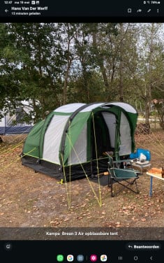 Opblaasbare tent tot 3 personen merk Kampa Brean