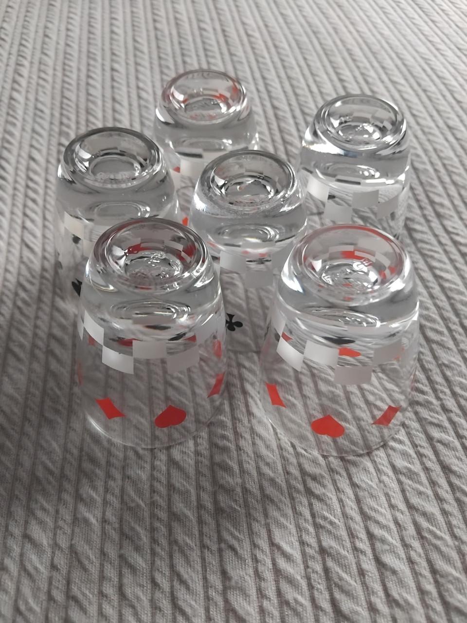 Vintage Borrelglaasjes Speelkaartmotief