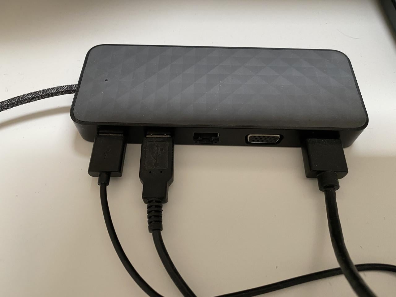 Thuiswerkplek met monitor - toetsenbord- muis - hub