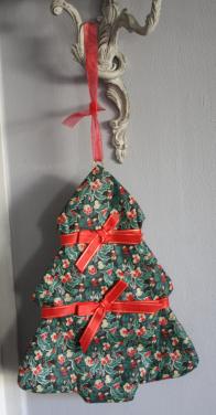 Vintage stoffen kerstboomnager