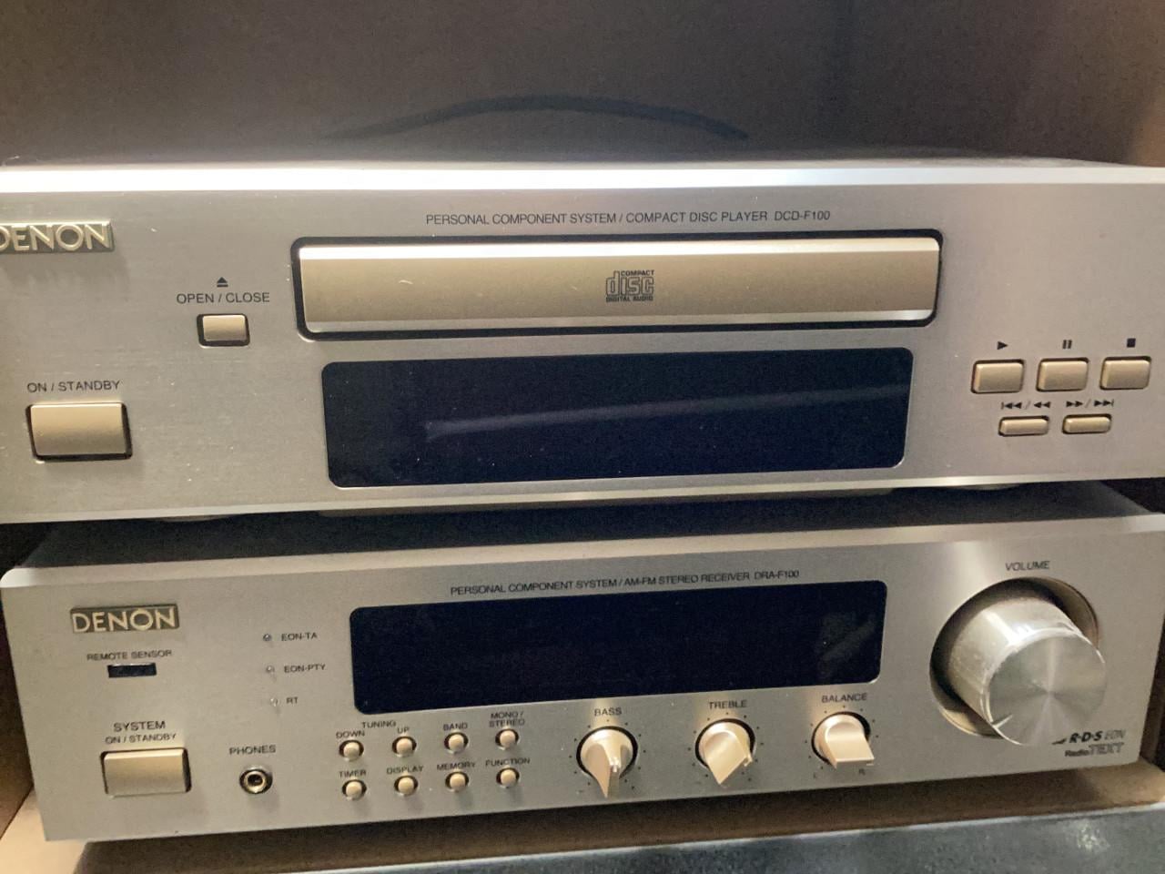 Denon receiver en cd speler met boxen