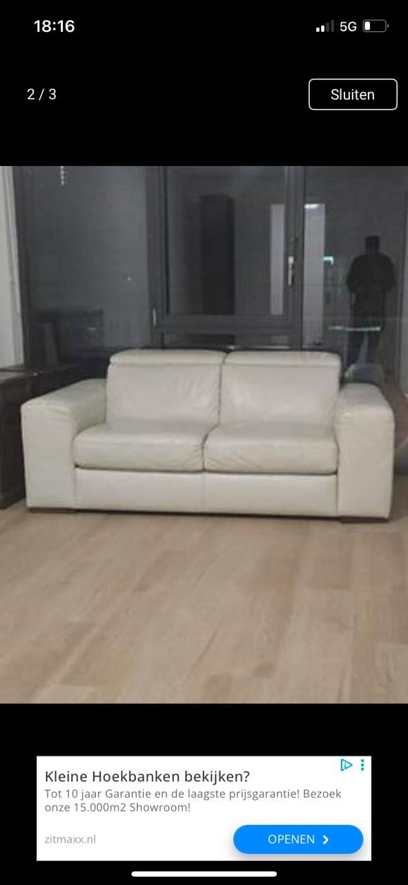 2 zits bank natuzzi elektrisch verstelbaar