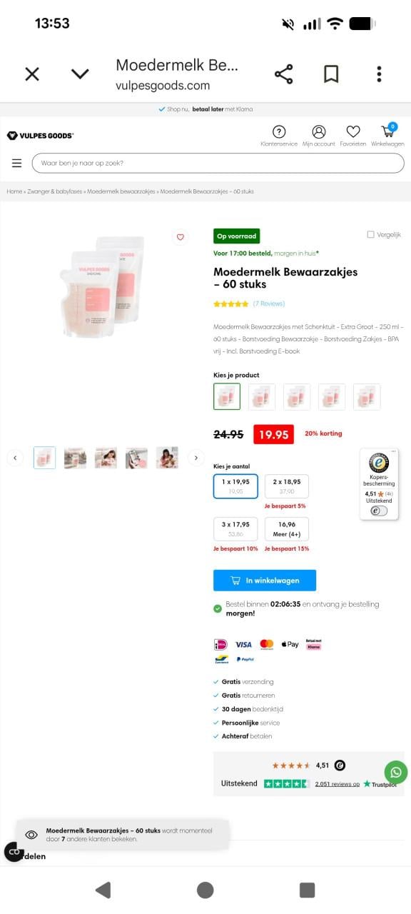 Borstvoeding opbergzakjes Medela & Vulpesgoods