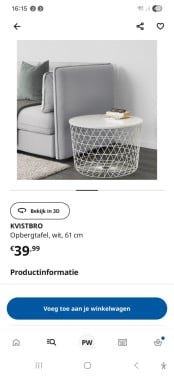 Kvitsbro opberg tafeltjes. 2 maten