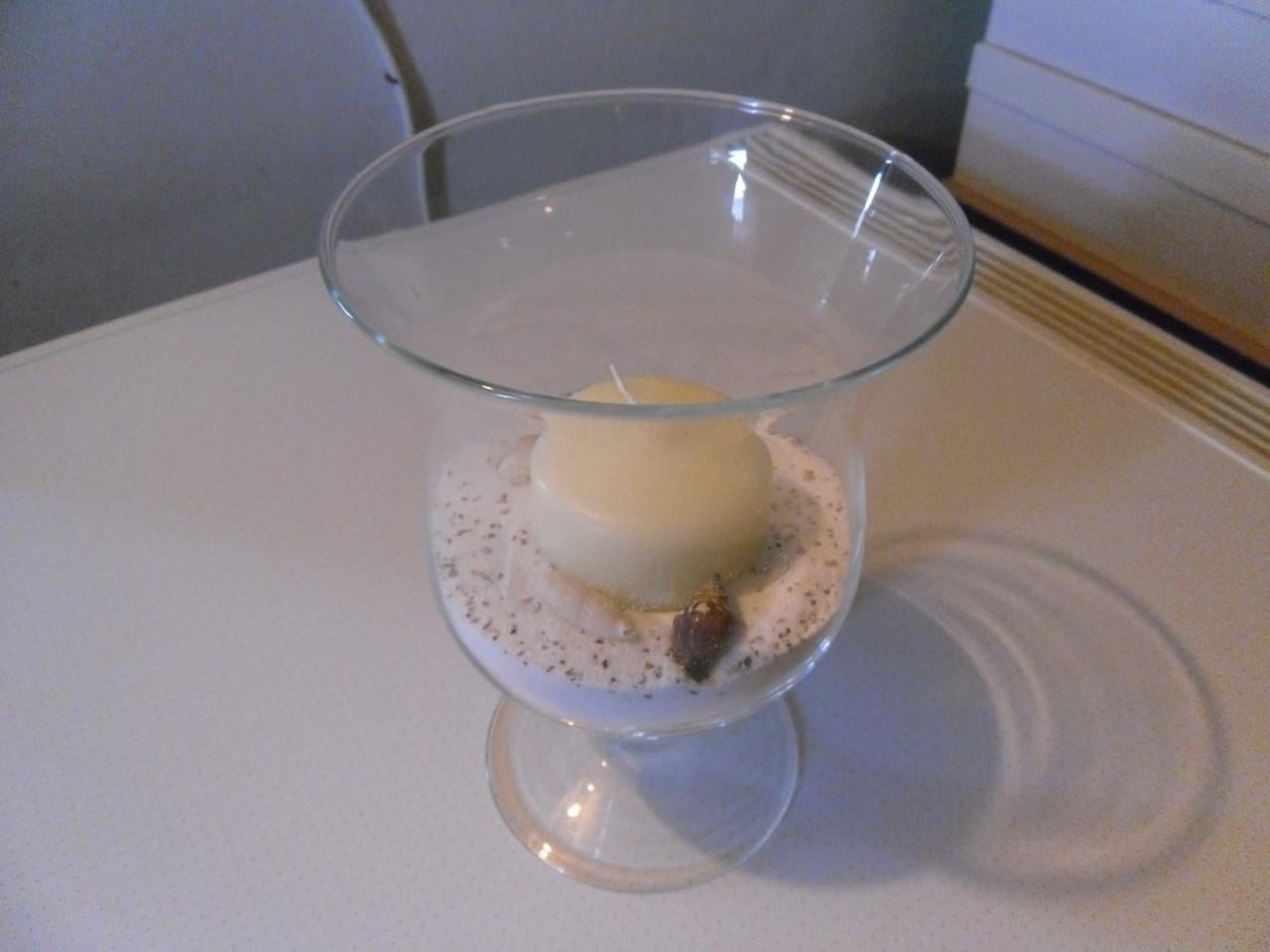 WINDLICHT MET ZAND EN SCHELPJES + DECORATIE STEENTJES