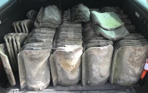 Mooie oude blauwe Oude Holle/Boomse pannen