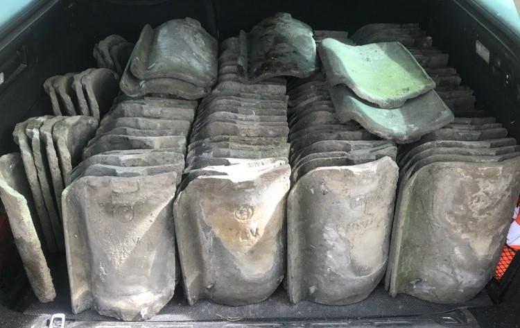 Mooie oude blauwe Oude Holle/Boomse pannen