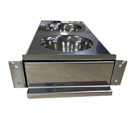Voer plateaus rvs 2 bakken