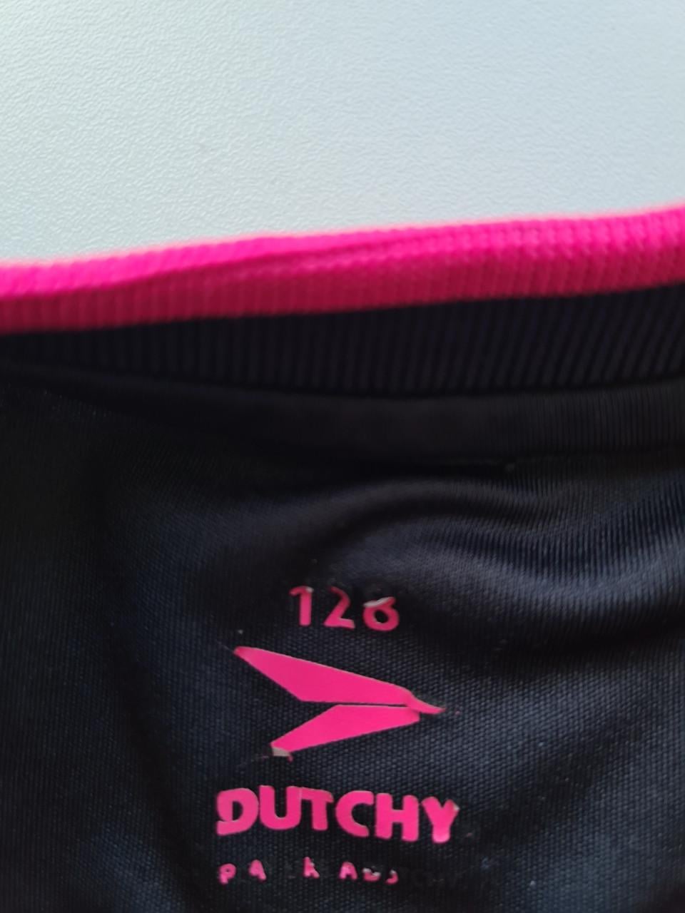 Dutchy zwart fuchsia roze sport setje, shirt en broekje Mt 128