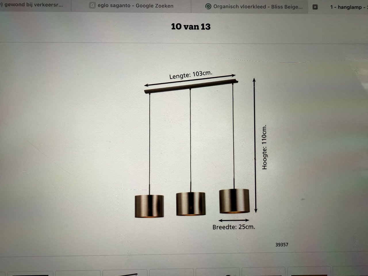 Hanglamp Eglo 3 lichts