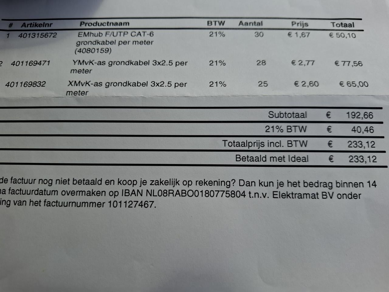 Elektrische grondkabel XMvK-as 3 2.5