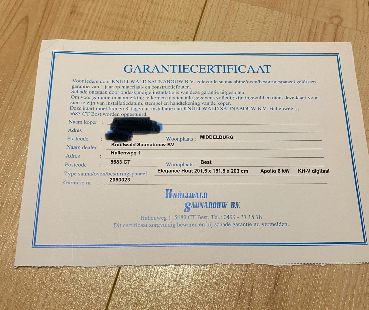 Finse saunacabine 2.00 X 1.50 m