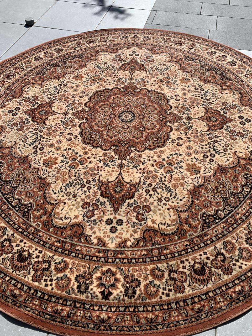 🤎✨Schitterend Sfeervol Rond Vintage Vloerkleed in NIEUWSTAAT🤎✨