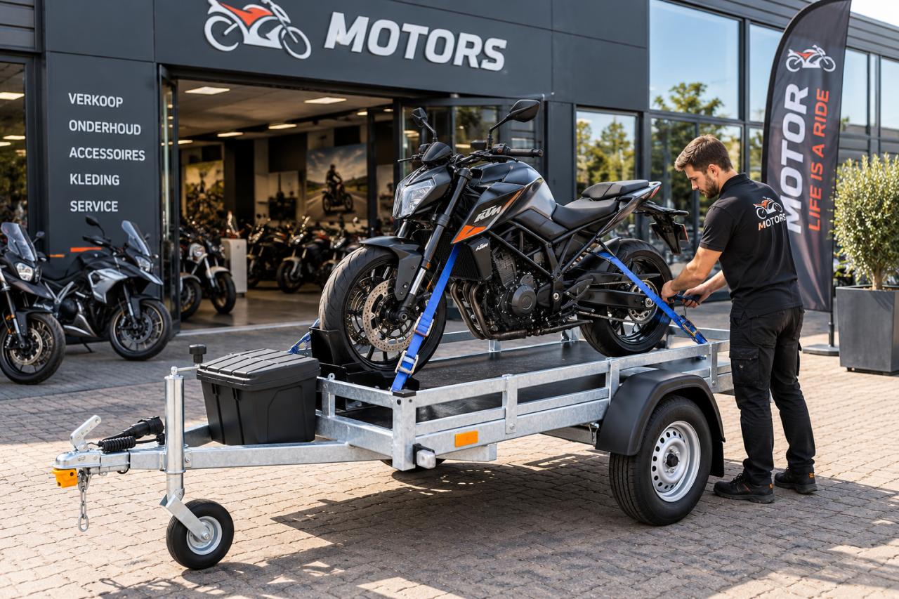 Motortrailer-bakwagen of huifaanhangwagen verhuur