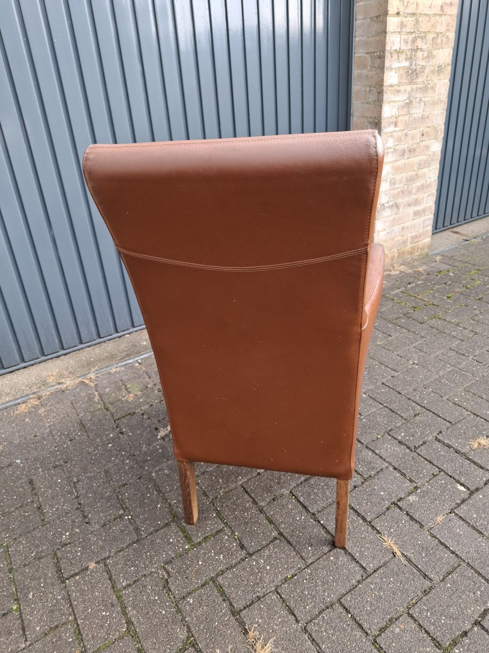 4 stuks leren eetkamerstoelen