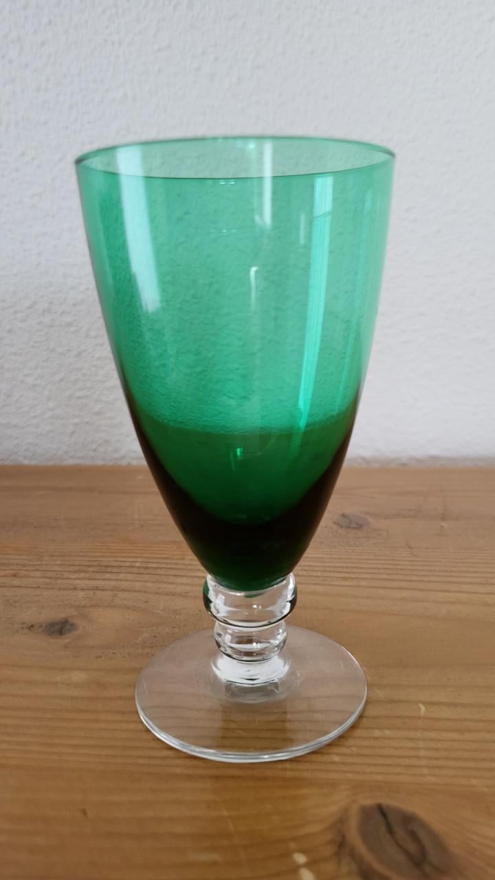 Vintage glas groene kelk