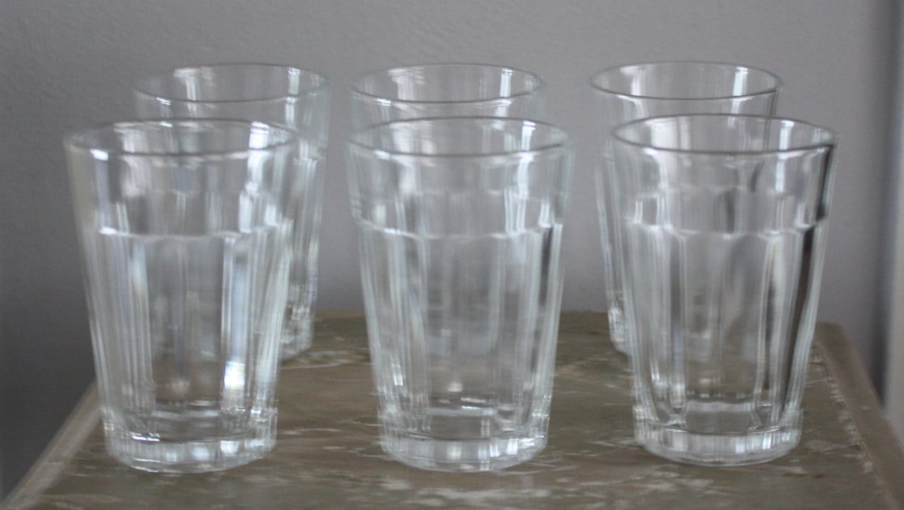 Set van 6 transparante glazen