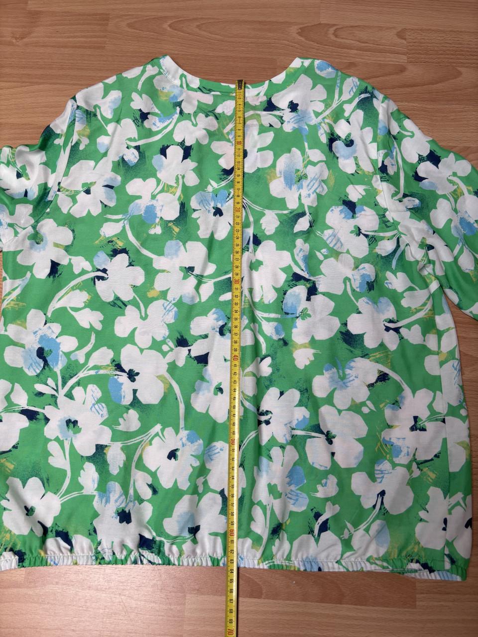 Rabe shirt maat 44 viscose groen/blauw