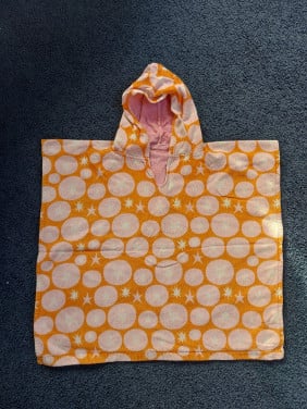 Leuke strandponcho kind / kinderponcho roze oranje