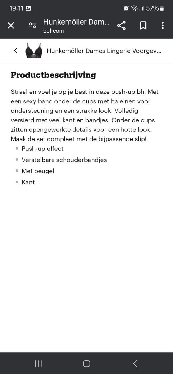 Hunkemöller set 80E M