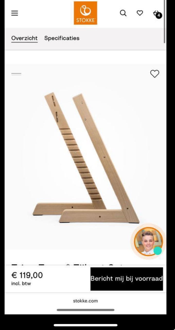 Onderdelen STOKKE Tripptrapp Oak - geen complete stoel