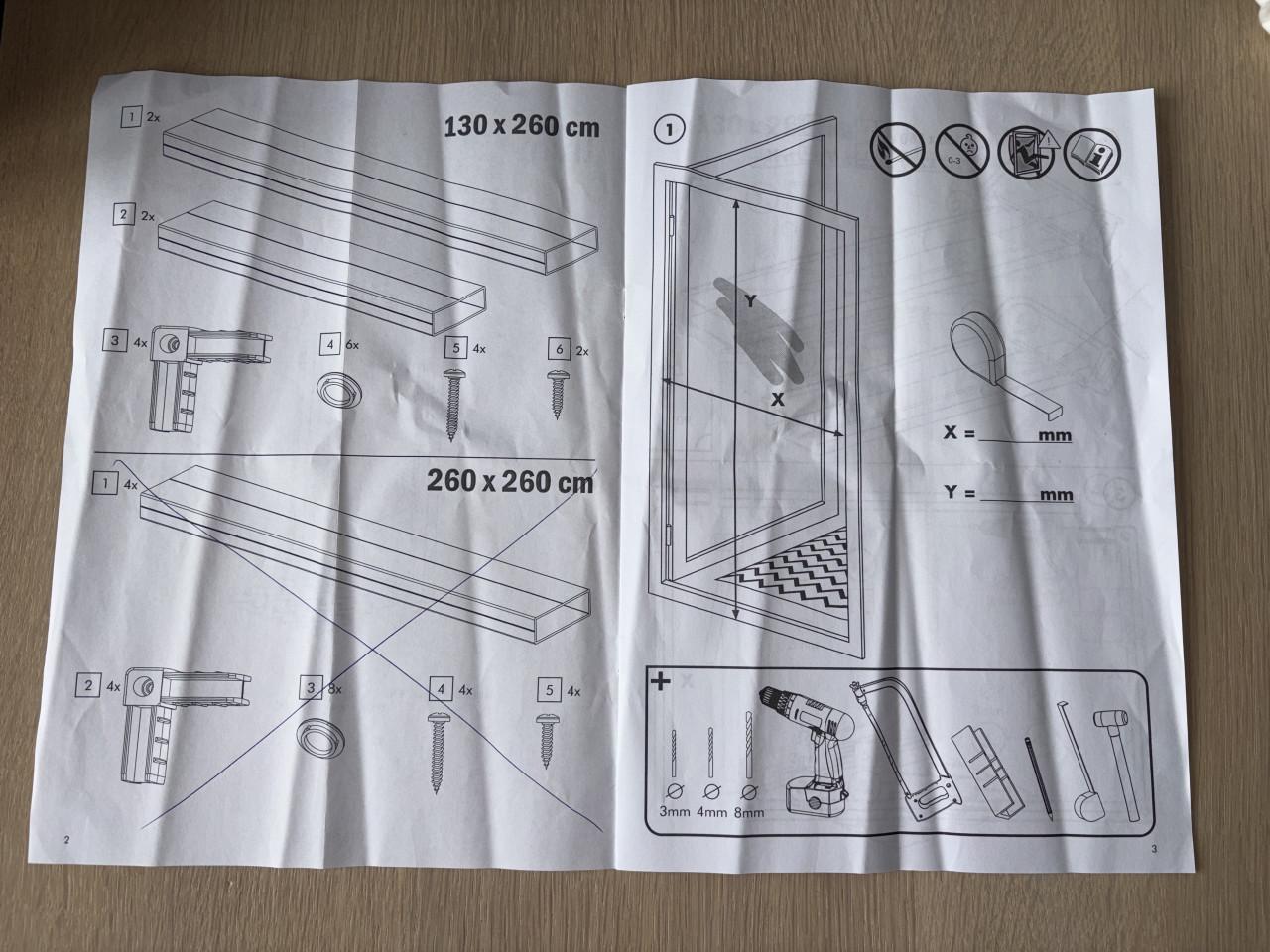 LIVN Opbouwkader wit 130x260cm (voor hordeurmontage)