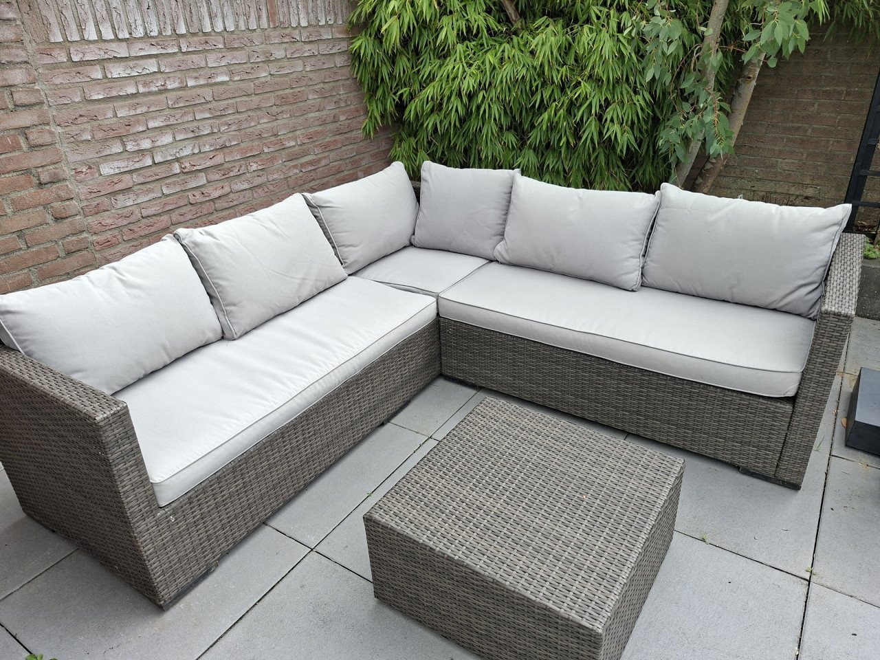 Central Park hoekbank loungeset Alea 3-delig staal wicker