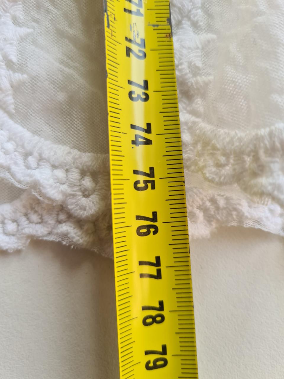 Nieuwe witte blouse / tuniek broderie met mesh stof Mt L