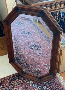 Spiegel (Antiek) met massieve houten lijst