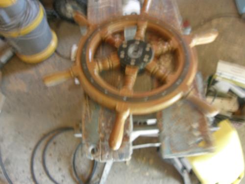 Houten scheeps stuurwiel