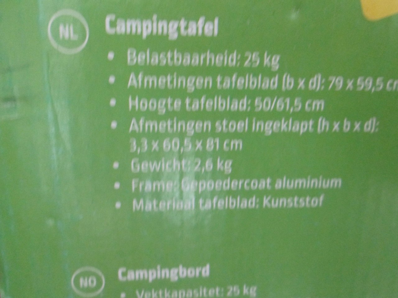 Opvouwbare licht gewicht tafel [ tuin of camping?]