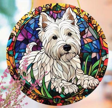Raamhanger west highland terrier ( extra kleurrijk )
